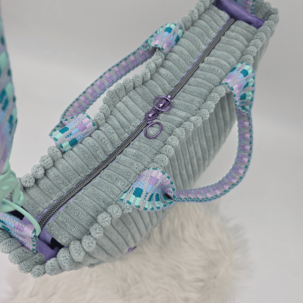 Große Umhängetasche "Ich fühl mich DISCO"  Grau - Breitcord